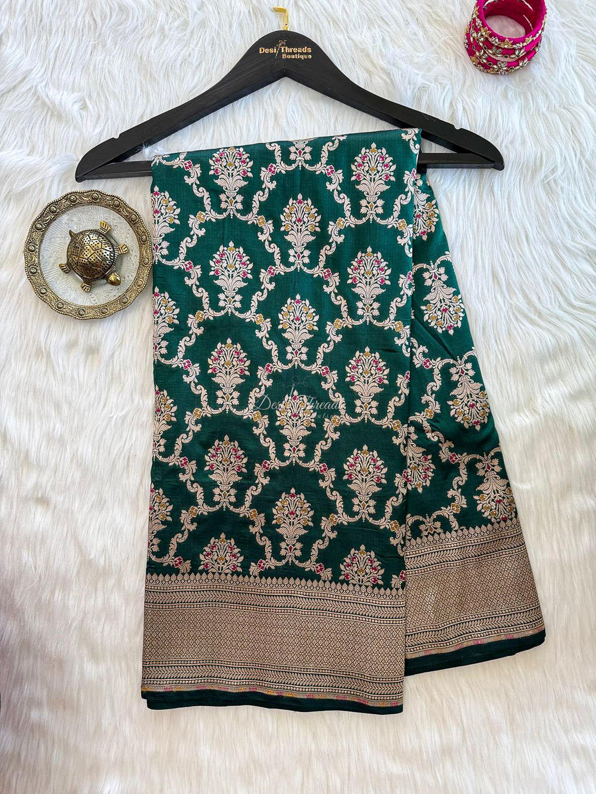 Blue Banarsi Saree with Meenakari Full Jaal