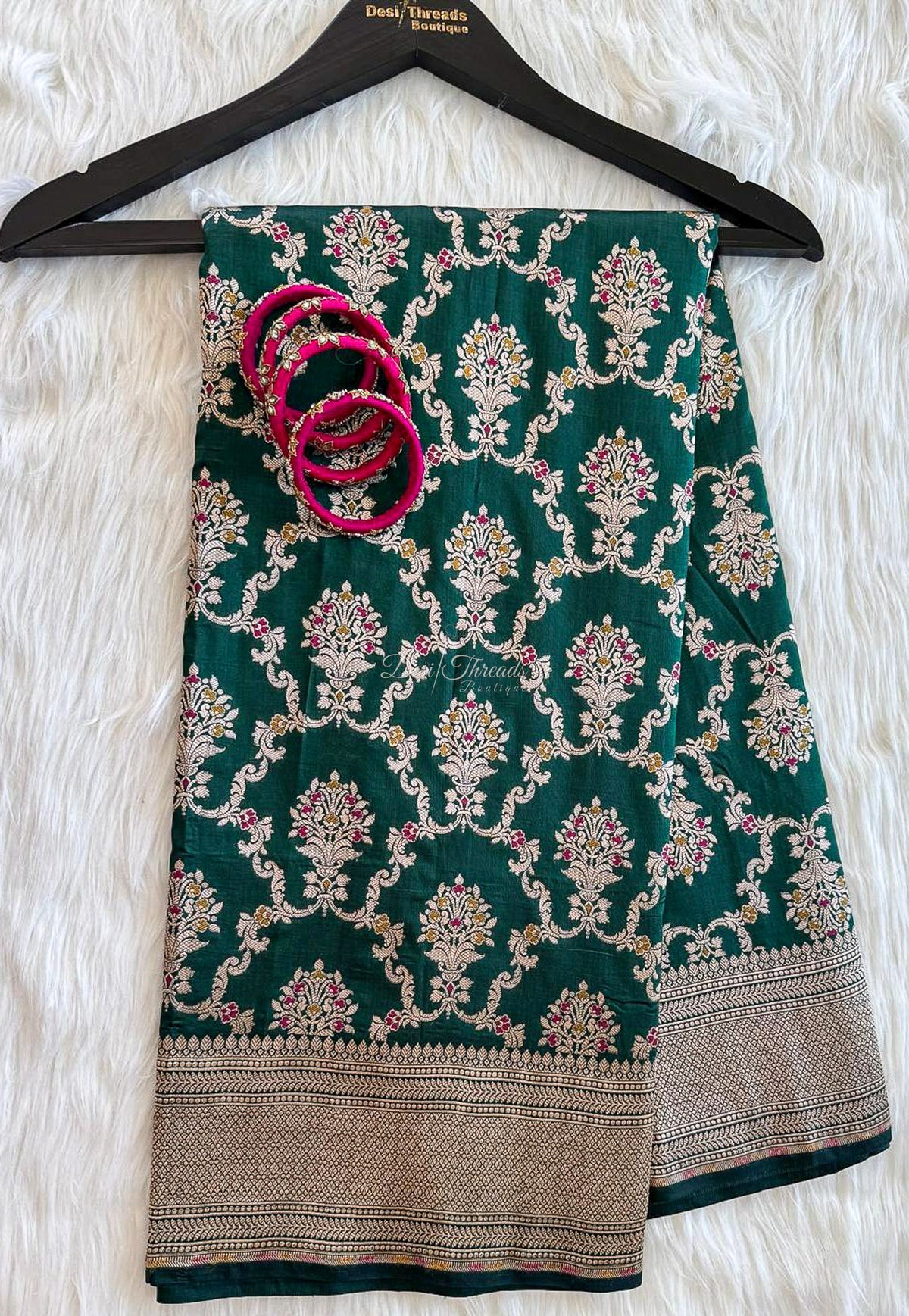 Blue Banarsi Saree with Meenakari Full Jaal