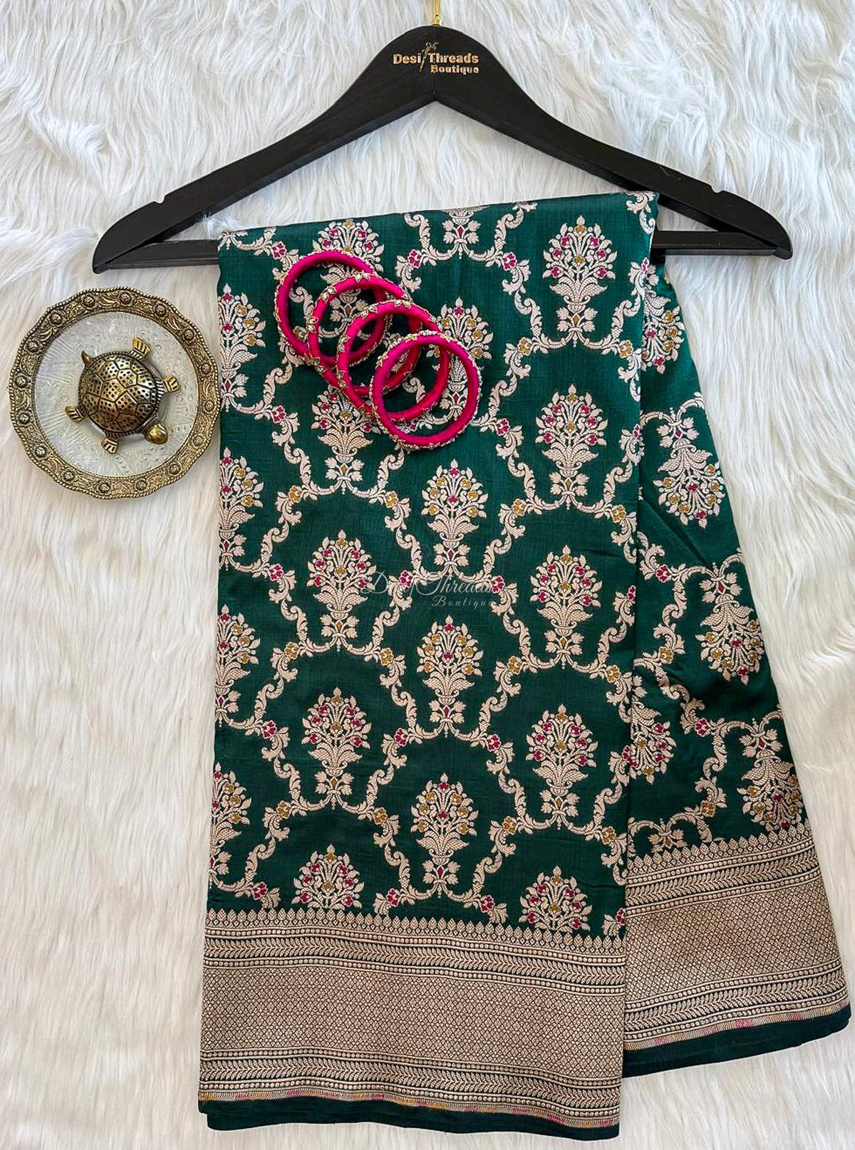 Blue Banarsi Saree with Meenakari Full Jaal